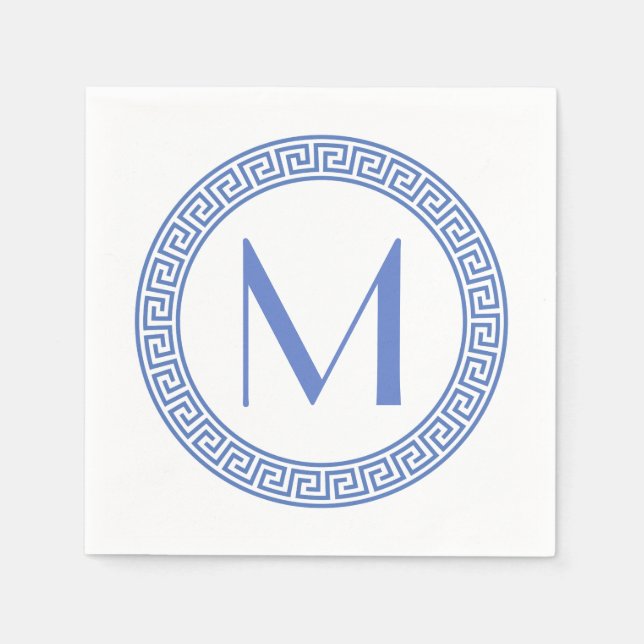 Monogramm für griechisches Schlüsseldesign Serviette (Vorderseite)