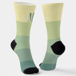 Monogramm für grüne FarbeBlock Socken