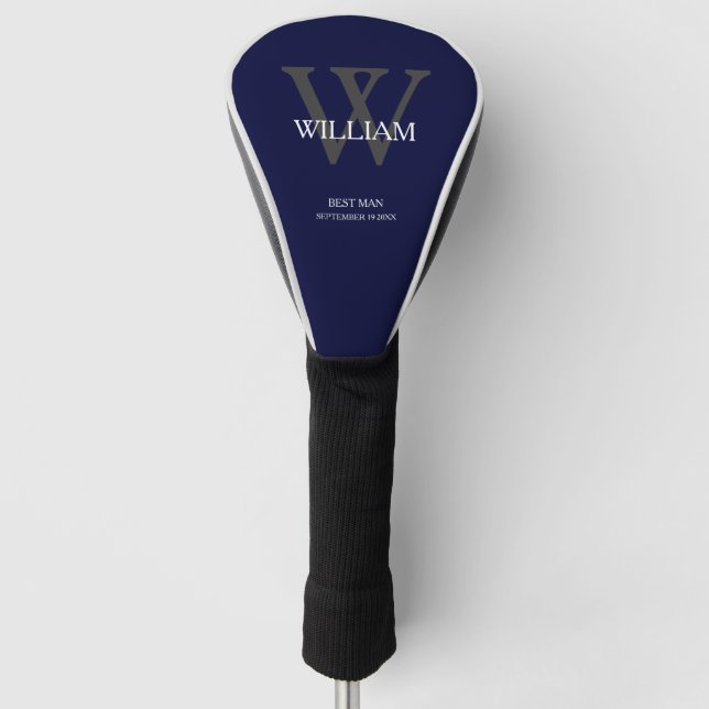 Monogramm für Hochzeiten Trauzeuge Name Moderne Ma Golf Headcover (Vorderseite)