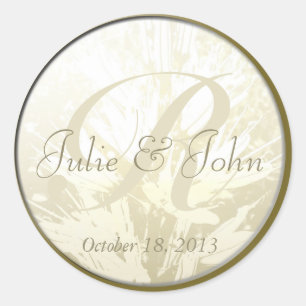 Monogramm für HochzeitGold-Blume - Aufkleber 8