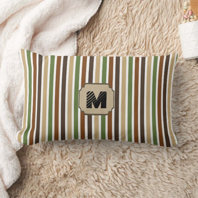 Monogramm für Holzlandfarben Lendenkissen (Decke)