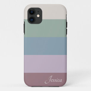 Monogramm für horizontale Farbblockstreifen Case-Mate iPhone Hülle