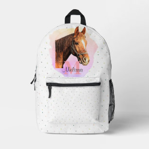 Monogramm für hübsche Pferdehaltung Bedruckter Rucksack