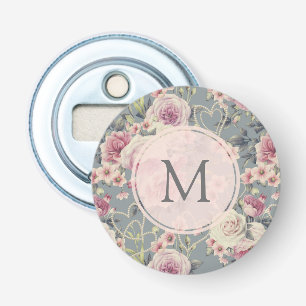 Monogramm für hübsche Rosen und Perlhöre Flaschenöffner