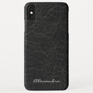 Monogramm für Imitate Schwarzes Leder Case-Mate iPhone Hülle