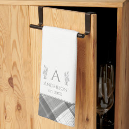 Monogramm für Karierte und weiße Personalisierte B Geschirrtuch