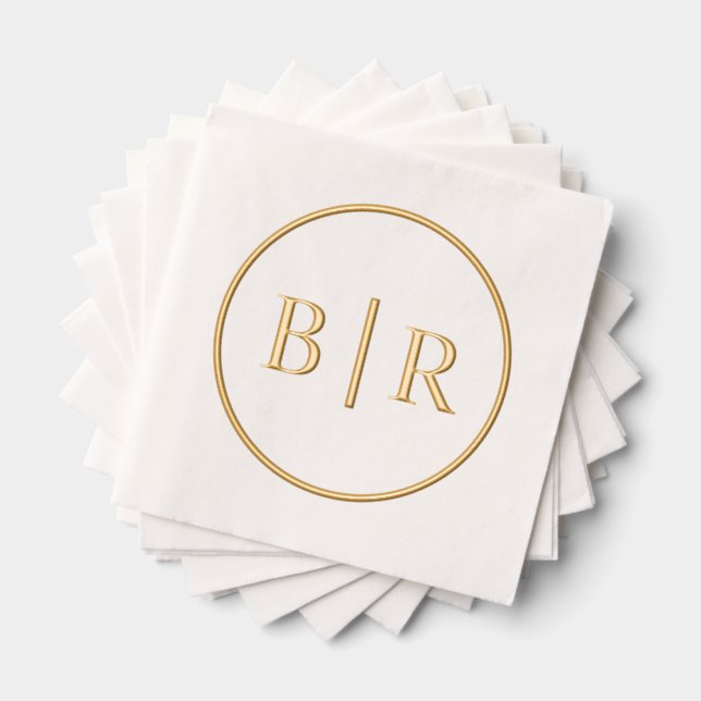 Monogramm für klassische Chic Typografie Servietten Mit Folie (Insitu (Gestapelt))