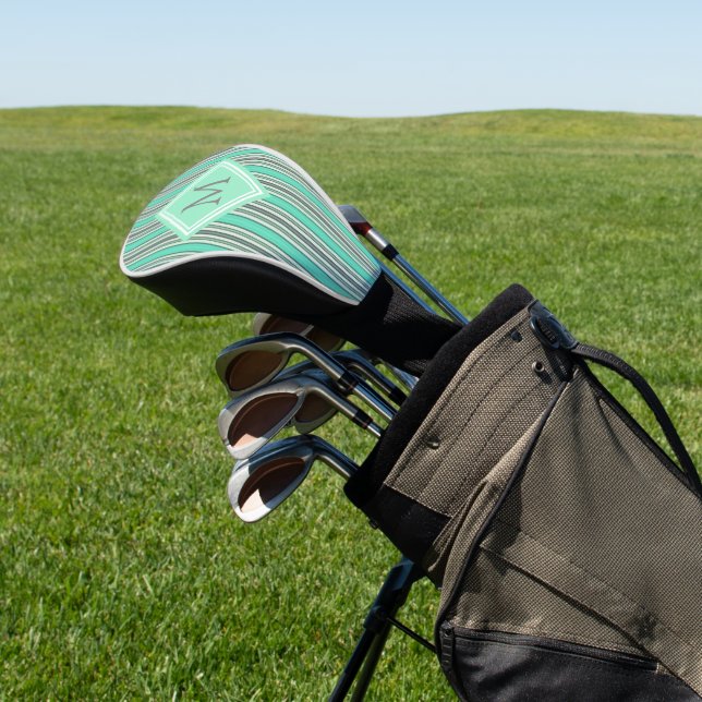 Monogramm für klassische Minze und grau vertikale  Golf Headcover (In SItu)