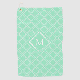 Monogramm für klassische Minze und weißes Diamantm Golfhandtuch