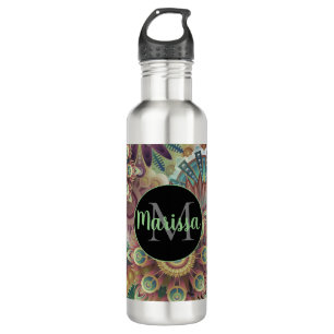 Monogramm für lebendige Mandalas Edelstahlflasche