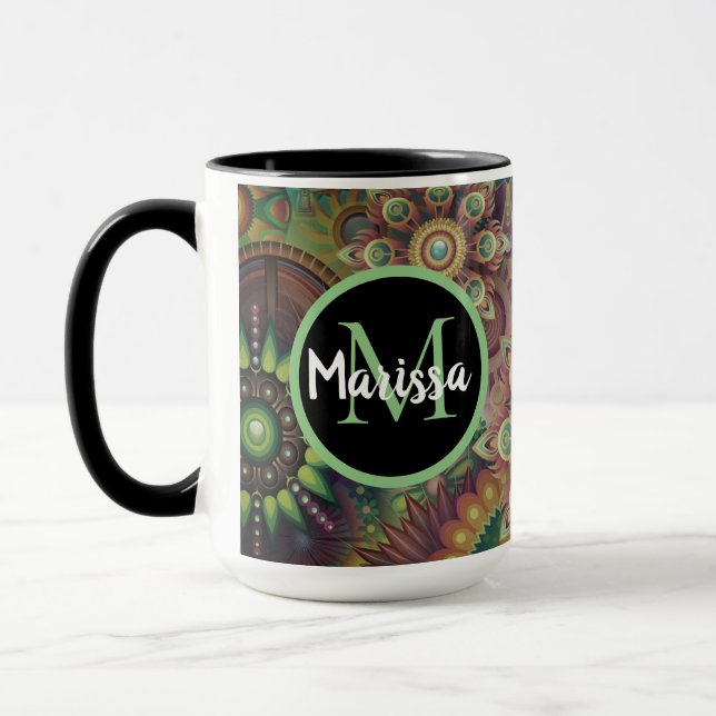 Monogramm für lebendige Mandalas Tasse (Links)