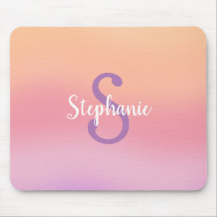 Monogramm für lila Aquarellfarben Mousepad