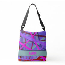 Monogramm für Lila geometrische Linien, rosa und r