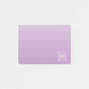 Monogramm für lila Lavendel-Streifen Post-it Klebezettel