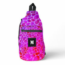 Monogramm für lila und rosa Leoparden