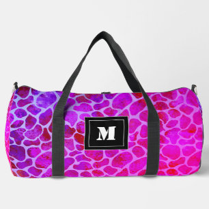Monogramm für lila und rosa Leoparden Duffle Bag