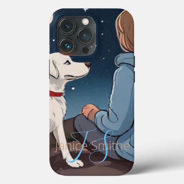 Monogramm für Mädchen und Hunde Case-Mate iPhone Hülle (Rückseite)