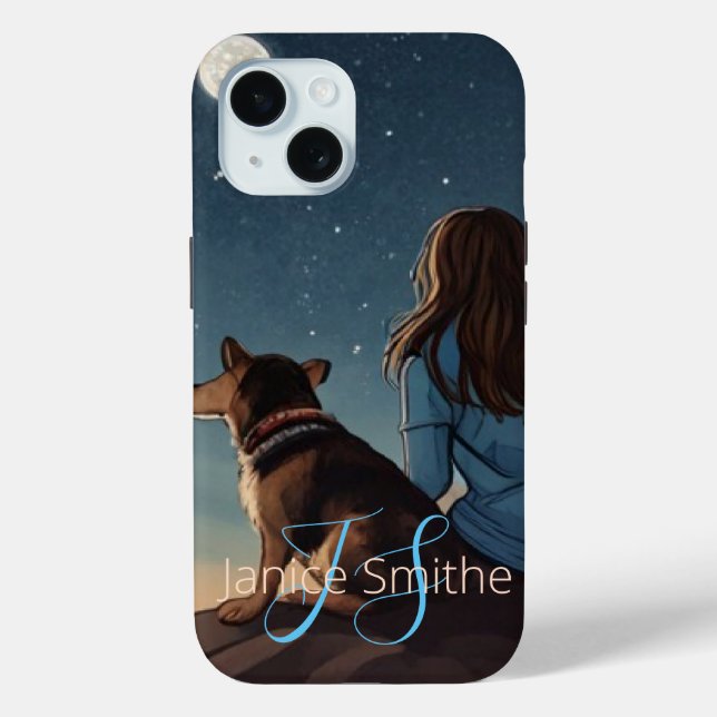 Monogramm für Mädchen und Hunde Case-Mate iPhone Hülle (Rückseite)