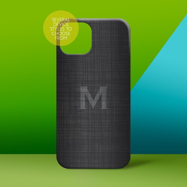 Monogramm für Männer mit Leinenschau Case-Mate iPhone Hülle (Personalized Phone Case - subtle name)