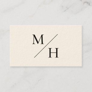 Monogramm für Minimalistische moderne beige-diago Visitenkarte