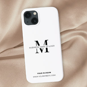 Monogramm für Minimalistische Schwarzweiß-Firmenlo Case-Mate iPhone Hülle