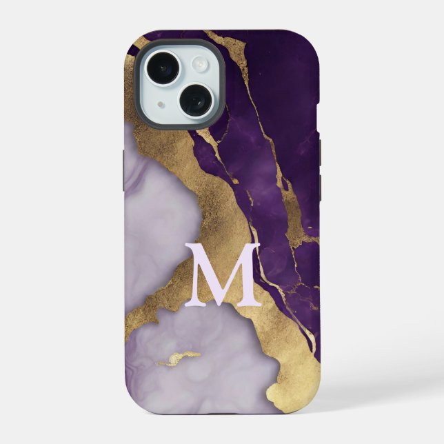 Monogramm für Minimalistischen skandinavischen Lil iPhone 15 Hülle (Rückseite)