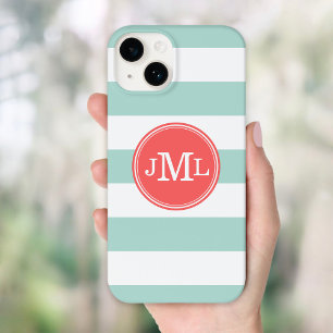 Monogramm für Minze und Korallenbreite Streifen title_seo2