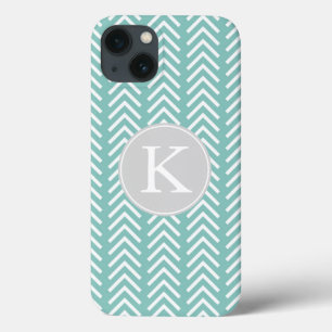 Monogramm für Minze und Weiße Pfeile Case-Mate iPhone Hülle