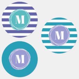 Monogramm für moderne einfache Streifen Etiketten