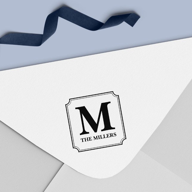 Monogramm für moderne klassische Familiennamen Permastempel (Von Creator hochgeladen)