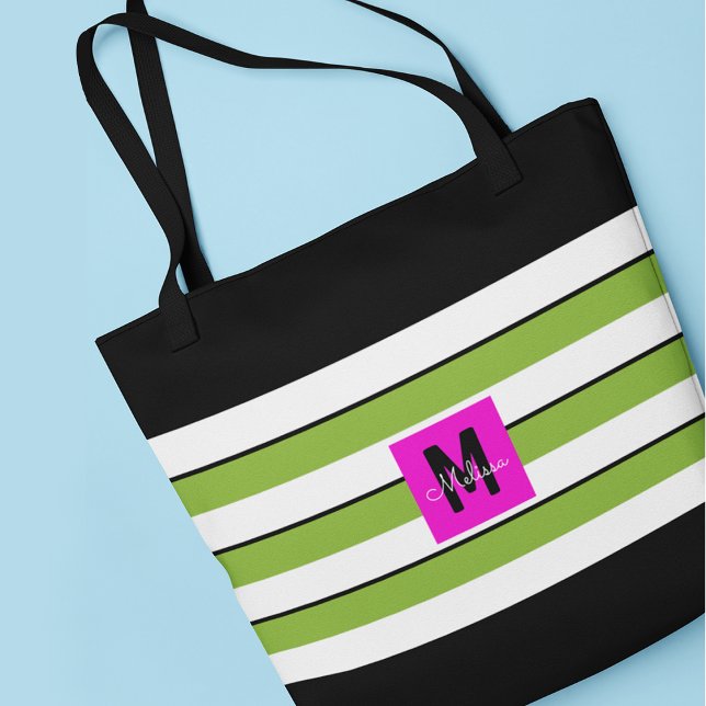Monogramm für moderne Streifen Tasche (Von Creator hochgeladen)
