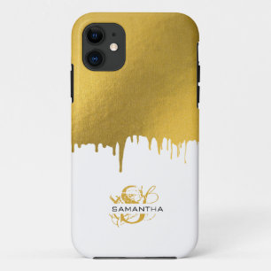 Monogramm für modische Gold-Metallic-Tropfen Case-Mate iPhone Hülle