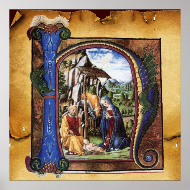 MONOGRAMM FÜR NATIVITÄTSPARCHIERUNGEN POSTER (Vorne)
