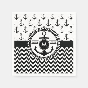 Monogramm für Nautische Hochzeitshöhe und Bräucher Serviette
