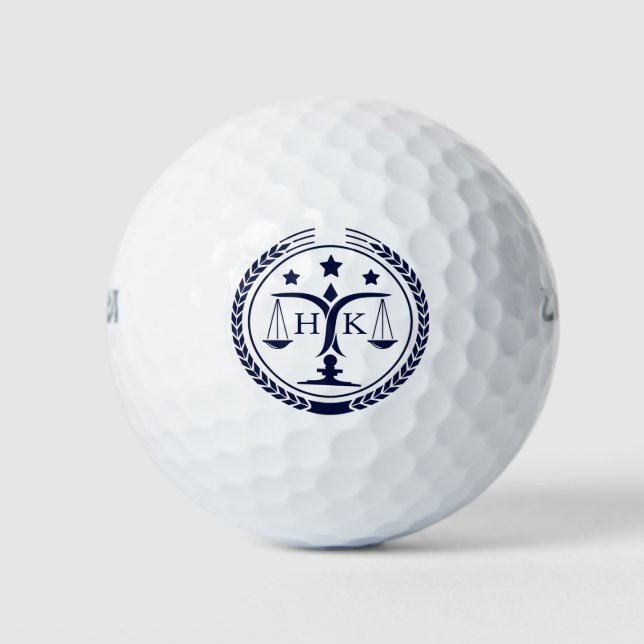 Monogramm für Navy Blue Justice Golfball (Vorderseite)