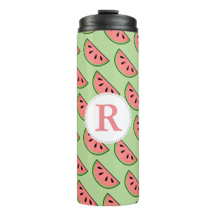 Monogramm für niedliche Wassermelonen Thermosbecher