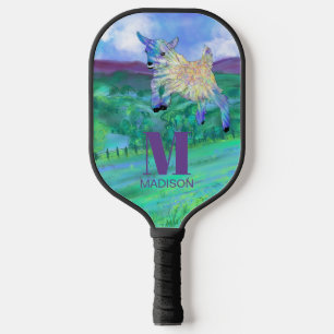 Monogramm für niedliche Ziege Pickleball Schläger