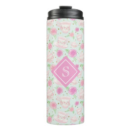 Monogramm für niedliches Party aus Girly-Mint und  Thermosbecher