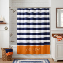 Monogramm für Orange und Navy Stripes