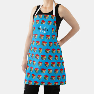 Monogramm für personalisierte blaue Liebe Schürze
