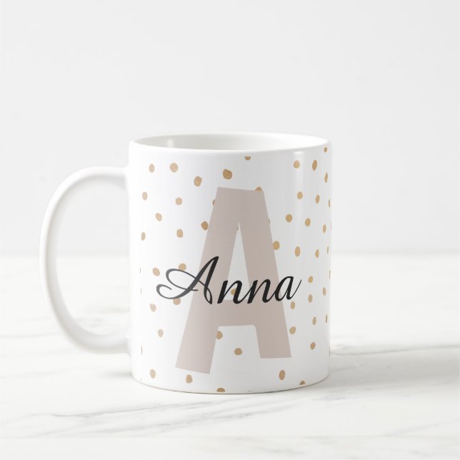Monogramm für personalisierte Individuelle Name Kaffeetasse (Links)