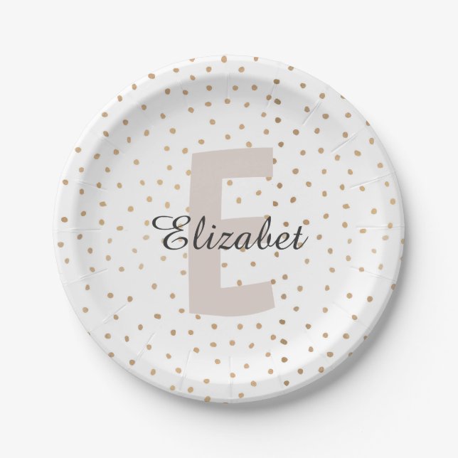 Monogramm für personalisierte Individuelle Name Pappteller (Vorderseite)