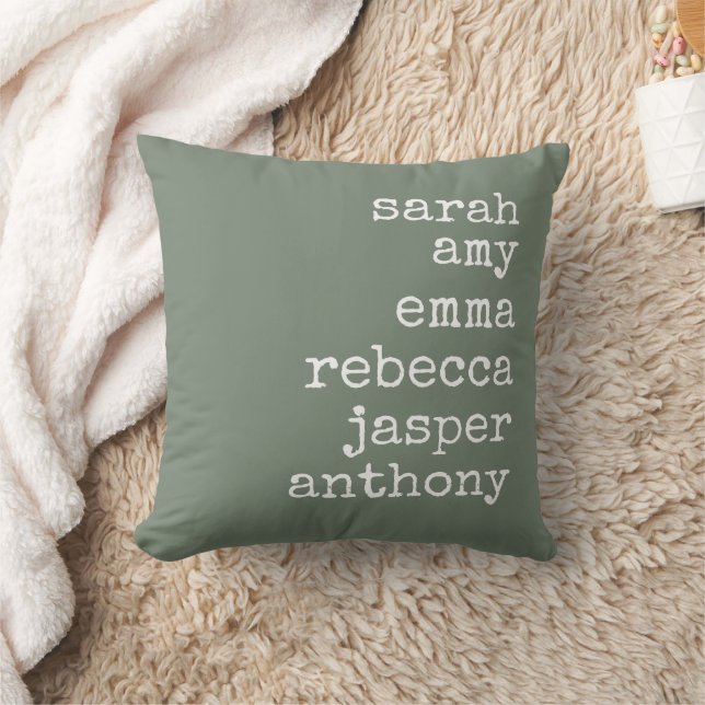 Monogramm für Personalisierte Sage Green-Familienn Kissen (Decke)