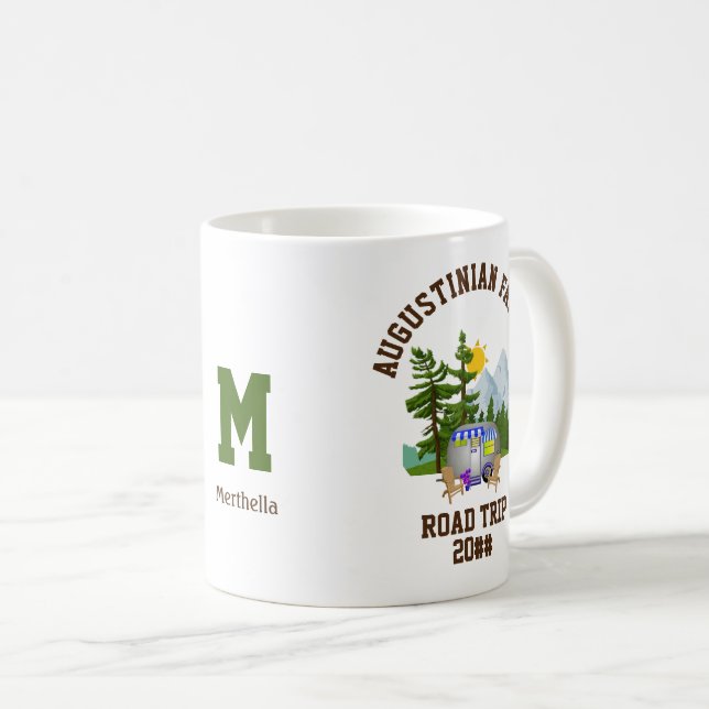 Monogramm für personalisierte Straßenfahrt Kaffeetasse (VorderseiteRechts)