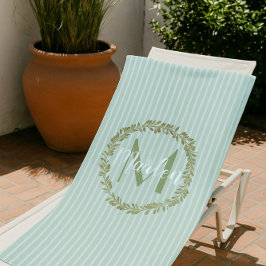Monogramm für personalisiertes Olive Wreath Strandtuch
