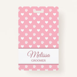 Monogramm für Rosa und Weiße Tierpfropfen Ausweis