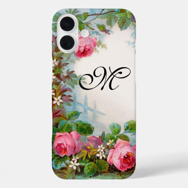 MONOGRAMM FÜR Rose UND JASMINEN iPhone 16 Plus Hülle (Rückseite)