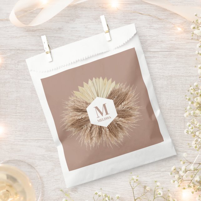 Monogramm für rustikale, warme neutrale Farben Geschenktütchen (Ausgeschnitten)