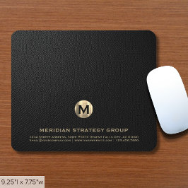 Monogramm für Schwarz und Gold Mousepad