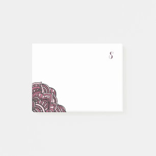 Monogramm für Schwarz und Lila Post-it Klebezettel
